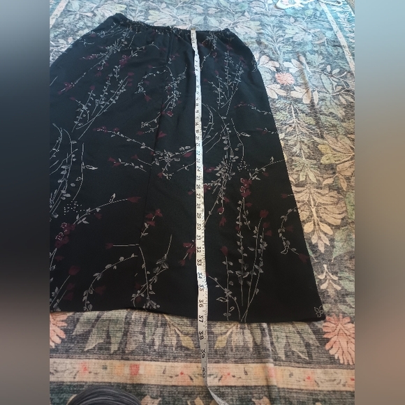 Fashion Bug Whimsigoth Dark Floral Maxi Skirt Large Cottage Fairy Grunge Vtg 90s - Picture 10 of 11